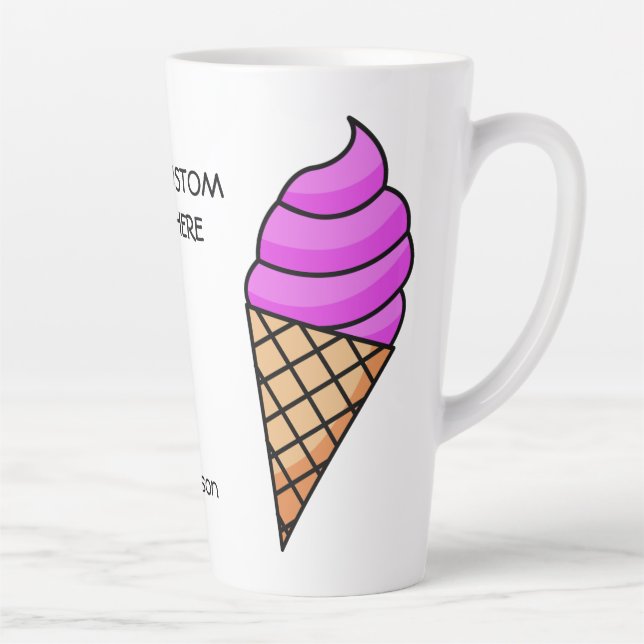 Custom name & text Ice Cream Latte mug (Right)