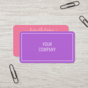 Custom Name Text Info Business Cards - Your Colour