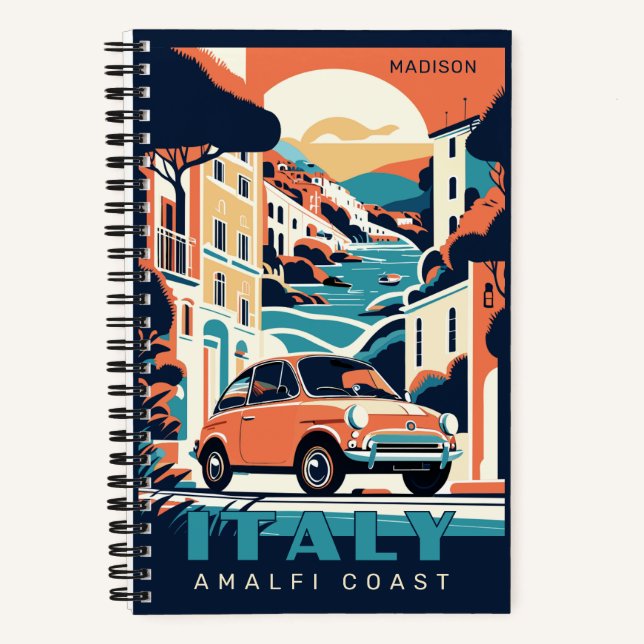 Custom Name & Text Italy Notebook (Front)
