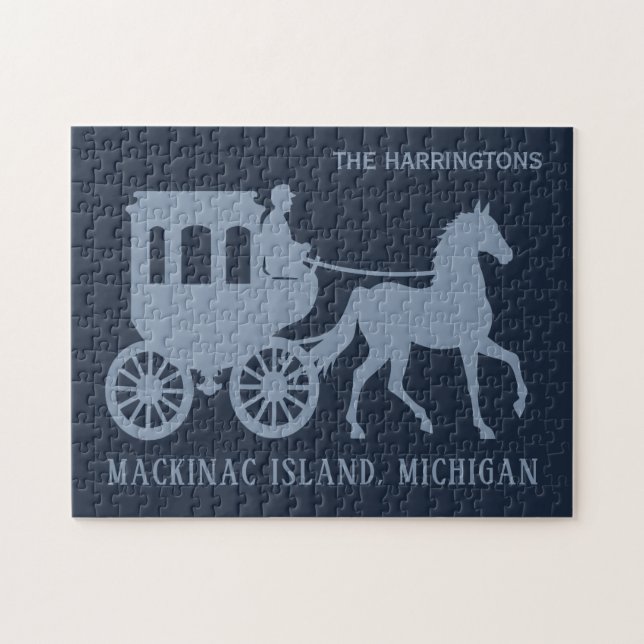 Custom Name & Text Mackinac Island Jigsaw Puzzle (Horizontal)