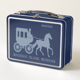 Custom Name & Text Mackinac Island Metal Lunch Box