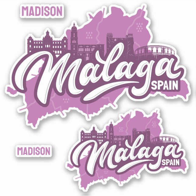 Custom Name / Text Malaga Spain (Front)