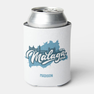 Custom Name / Text Malaga Spain Can Cooler
