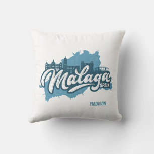 Custom Name / Text Malaga Spain Cushion