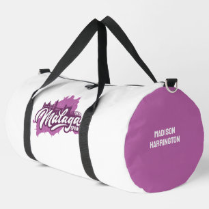 Custom Name / Text Malaga Spain Duffle Bag