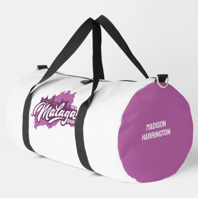 Custom Name / Text Malaga Spain Duffle Bag (Left Corner)