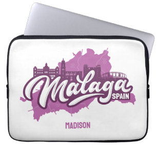 Custom Name / Text Malaga Spain Laptop Sleeve