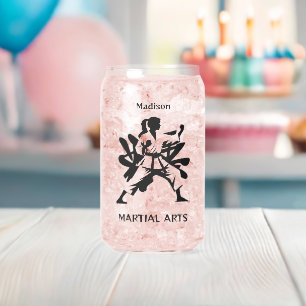 Custom Name & Text Martial Arts Can Glass