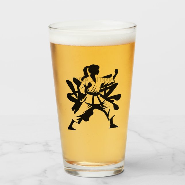 Custom Name & Text Martial Arts Glass (Front Filled)