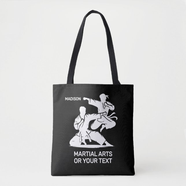 Custom Name & Text Martial Arts Tote Bag (Front)