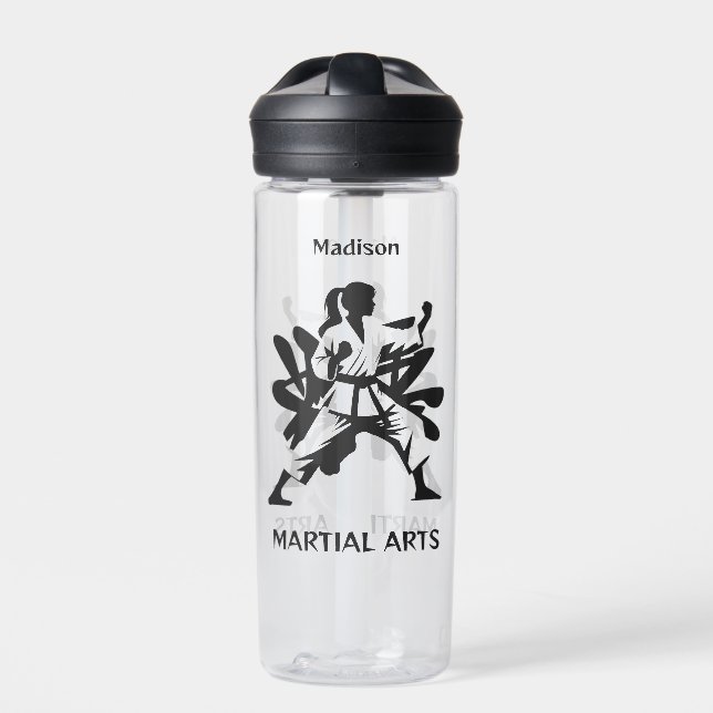 Custom Name & Text Martial Arts Water Bottle (Front)