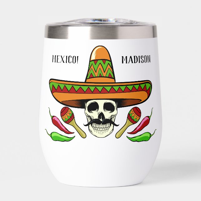 Custom name / text Mexican skull (Front)
