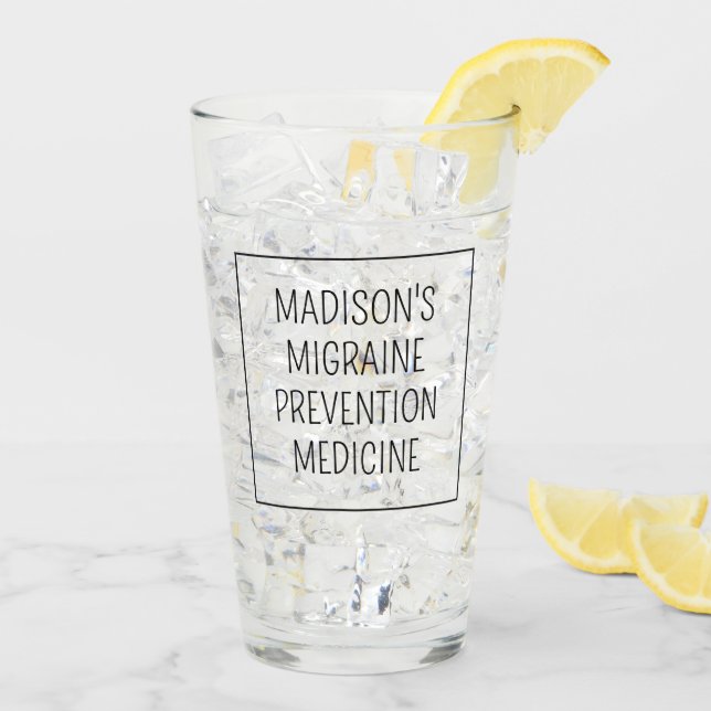 Custom Name / Text Migraine Prevention Glass (Back Ice)
