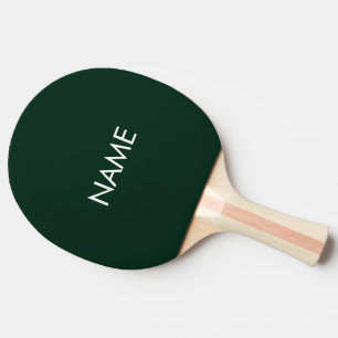 Custom name text monogram dark green minimalist ping pong paddle