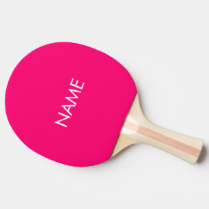 Custom name text monogram hot pink fuchsia ping pong paddle