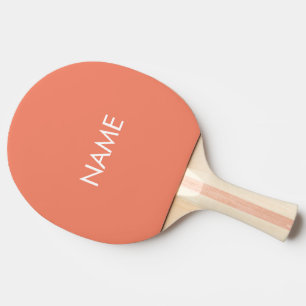 Custom name text monogram salmon orange ping pong paddle