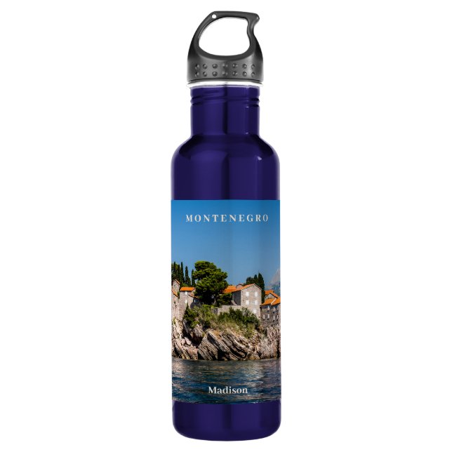 Custom Name & Text Montenegro 710 Ml Water Bottle (Front)