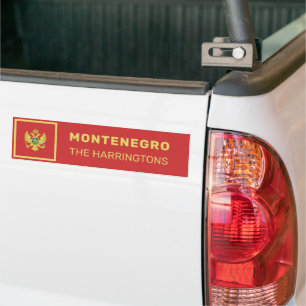 Custom Name & Text Montenegro Flag Bumper Sticker