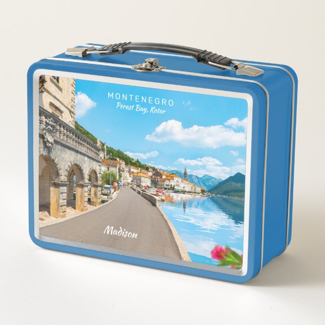 Custom Name & Text Montenegro Metal Lunch Box (Front)