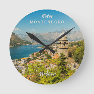 Custom Name & Text Montenegro Round Clock