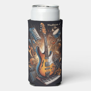 Custom Name & Text Musical Instruments Seltzer Can Cooler