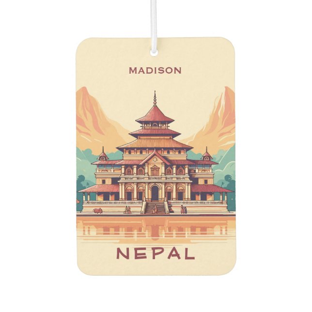 Custom Name & Text Nepal Car Air Freshener (Front)