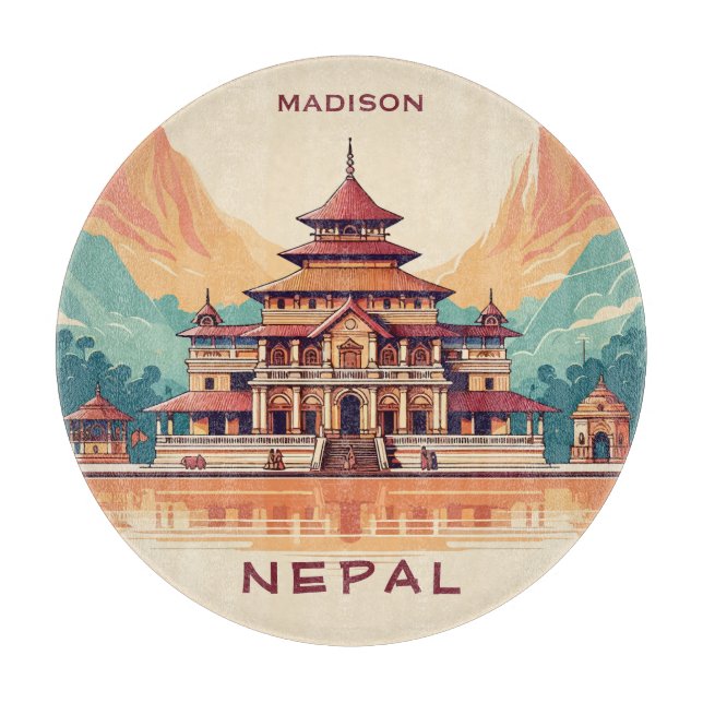 Custom Name & Text Nepal Cutting Board (Front)