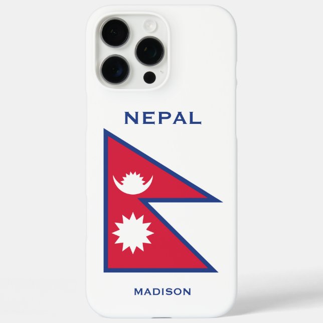 Custom Name & Text Nepal Flag Case-Mate iPhone Case (Back)