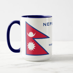 Custom Name & Text Nepal Flag Mug
