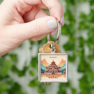 Custom Name & Text Nepal Key Ring