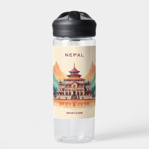 Custom Name & Text Nepal Water Bottle