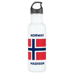 Custom Name & Text Norwegian Flag 710 Ml Water Bottle