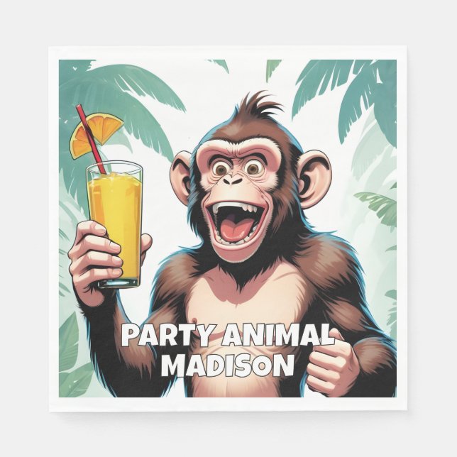 Custom Name / Text Party Animal Napkin (Front)