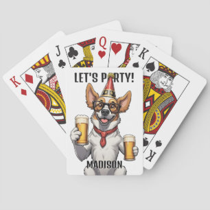 Custom Name & Text Party Animal Playing Cards