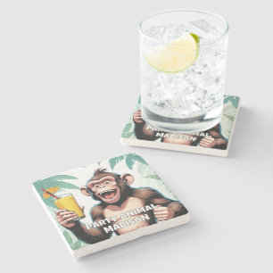 Custom Name / Text Party Animal Stone Coaster