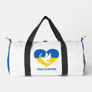 Custom Name & Text Peace to Ukraine Duffle Bag