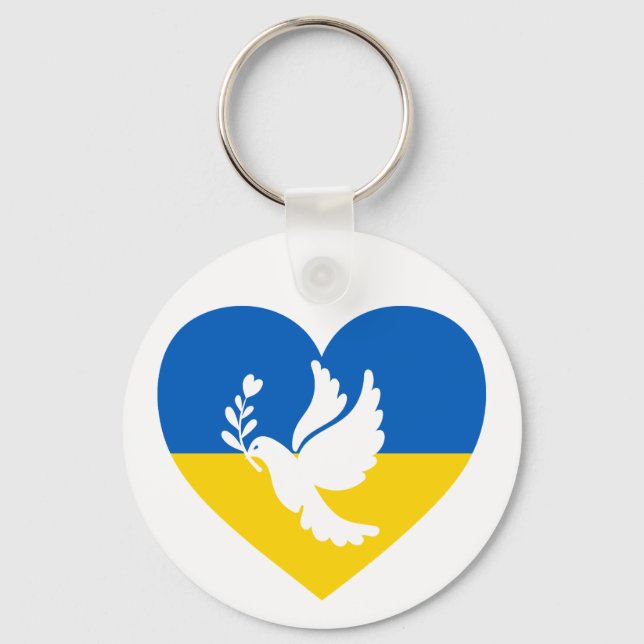 Custom Name & Text Peace to Ukraine Key Ring (Front)