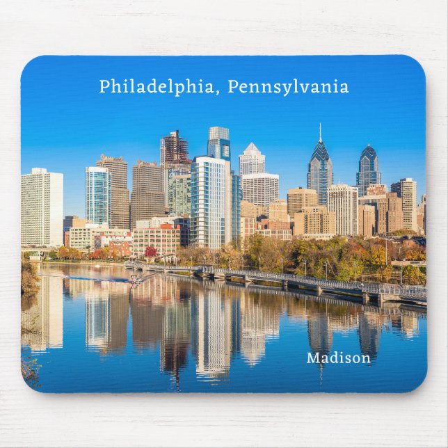 Custom Name & Text Philadelphia Pennsylvania Mouse Pad (Front)
