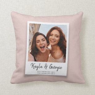 Custom Name & Text Photo Friends Sisters BFF Fun T Cushion