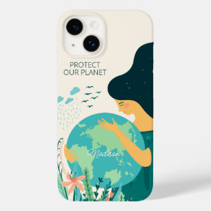 Custom Name & Text Planet Earth Mother Case-Mate iPhone 14 Case