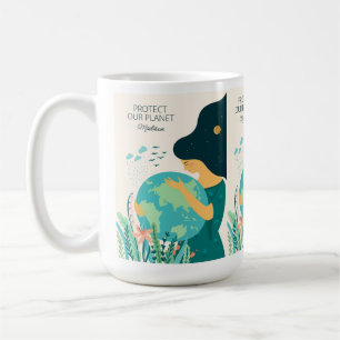 Custom Name & Text Planet Earth Mother Coffee Mug
