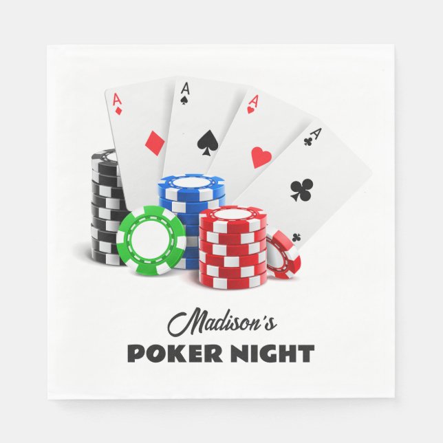 Custom Name & Text Poker / Casino Napkin (Front)