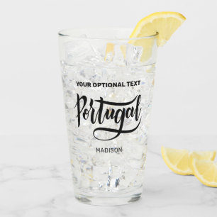 Custom Name & Text Portugal Glass