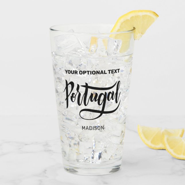 Custom Name & Text Portugal Glass (Back Ice)