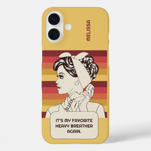 Custom Name & Text Retro Woman Case-Mate iPhone Case (Back)