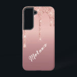 Custom Name Text Rose Gold Blush Glitter Gift Samsung Galaxy Case<br><div class="desc">Custom Name Text Rose Gold Blush Glitter Sparkle Personalised Birthday - Anniversary or Wedding Gift / Suppliest - Add Your Name - Text or Remove - Make Your Special Gift - Resize and move or remove and add text / elements with customisation tool. Design by MIGNED. Please see my other...</div>