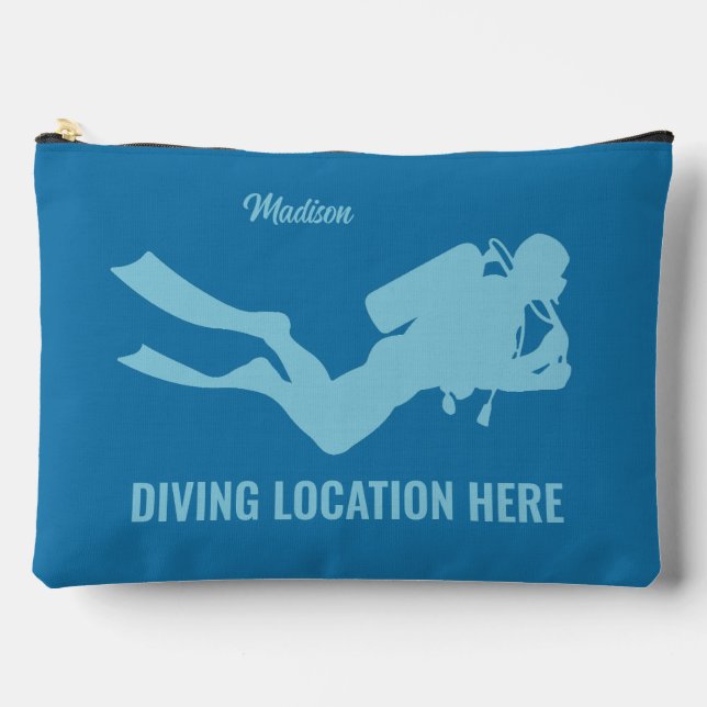 Custom Name & Text Scuba Diving Accessory Pouch (Front)