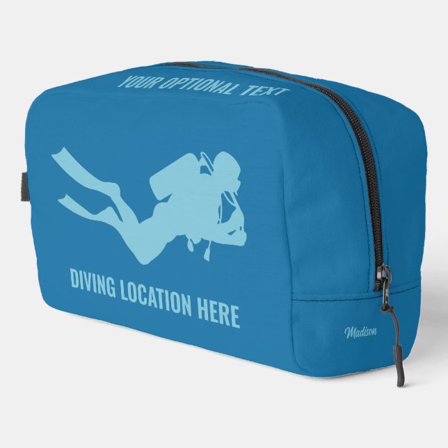 Custom Name & Text Scuba Diving Dopp Kit (Right Corner)