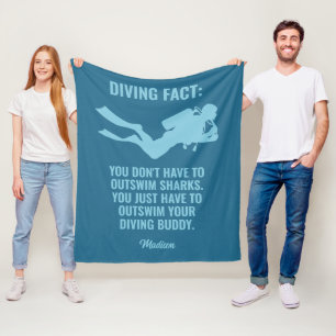 Custom Name & Text Scuba Diving Fleece Blanket
