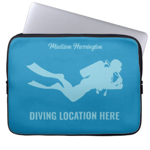 Custom Name & Text Scuba Diving Laptop Sleeve